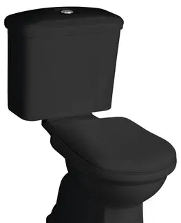 Záchody KERASAN RETRO WC kombi, spodní odpad, černá-chrom WCSET33-RETRO-SO