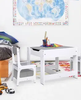 Dětské stoly a židle Dětský set MDF Dekorhome Přírodní dřevo