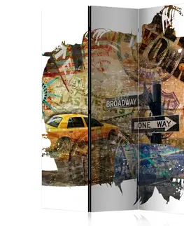Paravány Paraván New York Collage Dekorhome 135x172 cm (3-dílný)