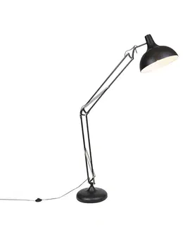 Stojaci lampy Průmyslová stojací lampa černá nastavitelná - Hobby