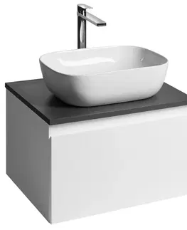 Koupelnový nábytek AQUALINE ALTAIR skříňka s deskou 58 cm, bílá/antracit břidlice AI263-03