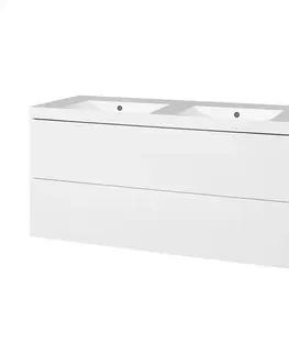 Koupelnový nábytek MEREO Aira, koupelnová skříňka s umyvadlem z litého mramoru 121 cm, bílá CN713M