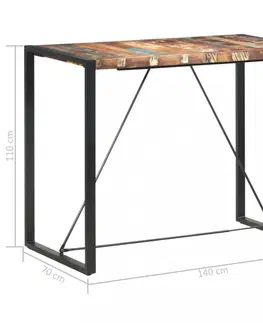 Barové stolky Barový stůl hnědá / černá Dekorhome 140x70x110 cm
