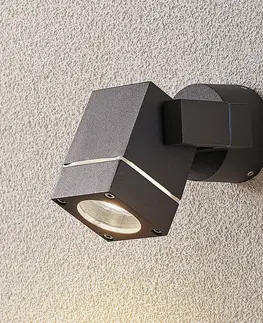 Venkovní nástěnná svítidla Lucande Venkovní osvětlení Kavuna, tmavě šedé IP54 hranaté