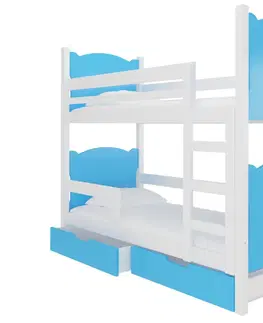 Postele ArtAdrk Dětská patrová postel MARABA Barva: bílá / modrá