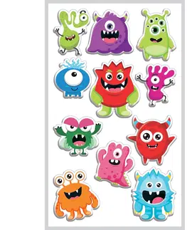 Doplňky pro děti 3D Samolepky Monsters, 8 x 14 cm