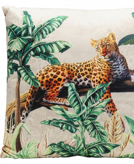 Dekorativní polštáře KARE Design Dekorativní polštář Jungle Leopard 43x43cm