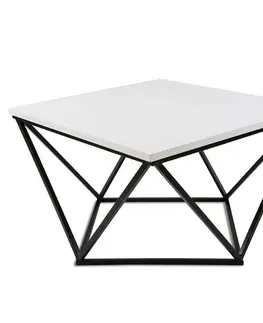 Konferenční stolky DekorStyle Konferenční stůl Curved 60 cm černo-bílý