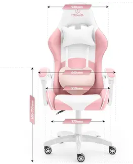 Herní křesla Herní židle Rainbow růžovo-bílá
