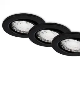 Bodovky do podhledu na 230V BRILONER 3ks LED vestavné svítidlo, pr. 8,6 cm, 5 W, černá BRI 7147-035