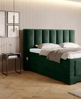 Postele Čalouněná postel VEROS Boxsprings 160 x 200 cm Loco 35