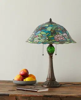 Stolní lampy Clayre&Eef Okouzlující stolní lampa Waterlily v Tiffany stylu
