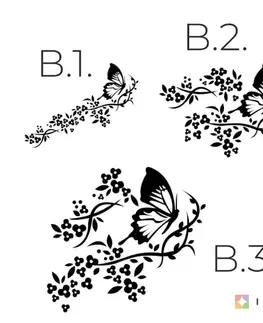Samolepky na zeď Samolepky na zeď - Květiny a motýl