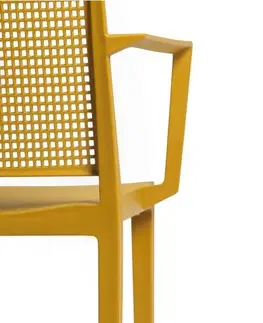 Zahradní křesla a židle ArtRoja Zahradní křeslo GRID ARMCHAIR Barva: Žlutá
