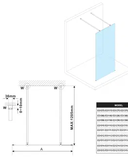 Sprchové zástěny POLYSAN ESCA CHROME jednodílná sprchová zástěna do prostoru, kouřové sklo, 1000  ES1210-05