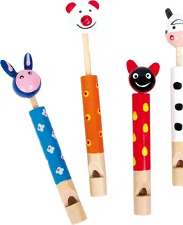 Hudební nástroje pro děti Small foot Sada dětských dřevěných píšťalek ANI vícebarevná