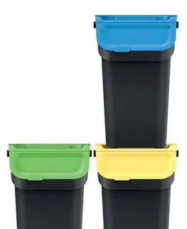 Odpadkové koše Prosperplast Sada 3 odpadkových košů KADDI s filtrem 3 x 25 L černá