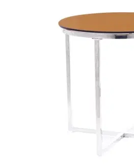Konferenční stolky Expedo Konferenční stolek CRYSTL B, 55x55x55, jantarová/stříbrná