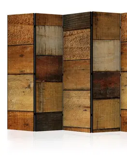 Paravány Paraván Wooden Textures Dekorhome 225x172 cm (5-dílný)