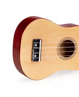 Hudební nástroje pro děti ECOTOYS Dětské ukulele ZOE přírodní dřevo