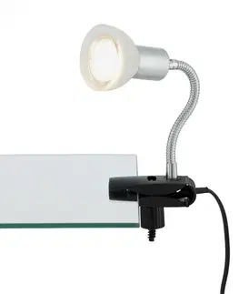 LED stolní lampy BRILONER Flexibilní svítidlo se svorkou 34 cm 1xGU10 3W 250lm titan-bílé BRI 2989-016P