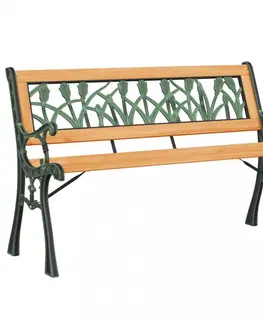 Zahradní lavice Zahradní lavice 116 cm masivní jedlové dřevo a ocel