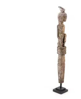 Luxusní stylové sošky a figury Estila Orientální dekorativní soška sedícího bojovníka Bali z recyklovaného masivního dřeva 100cm