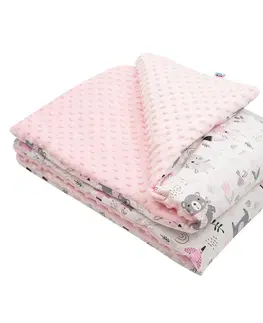 Dětské deky New Baby Dětská deka z Minky Medvídci růžová, 80 x 102 cm