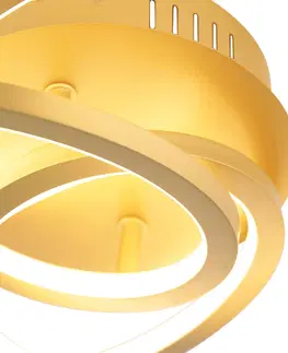 Stropni svitidla Stropní svítidlo zlaté 45 cm včetně LED 3stupňové stmívatelné - Rowin