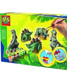Dřevěné hračky SES Sádrový trojkomplet Dinosauři