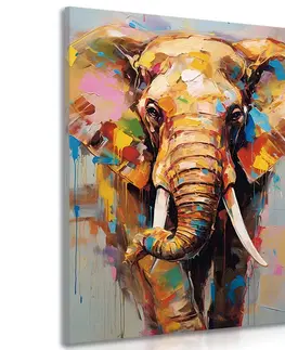 Obrazy sloni Obraz stylový slon s imitací malby