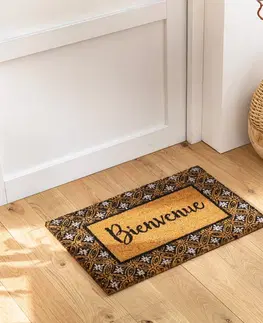 Koberce a koberečky Kokosová rohožka s potiskem Bienvenue*