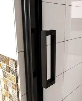 Sprchové kouty H K Luxusní posuvné sprchové dveře ALTO BLACK 116- 120x195cm L/P se Soft close zavíráním SE-ALTOBLACK120SET