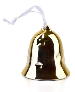 Vánoční ozdoby Mondex Zvonek MIA 7,5x8 cm zlatý