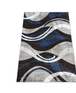 Moderní koberce Originální koberec s abstraktním vzorem v modrošedé barvě