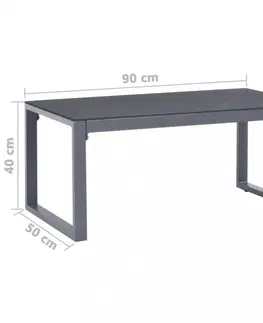 Konferenční stolky Konferenční stolek 90x50 cm sklo / hliník Dekorhome