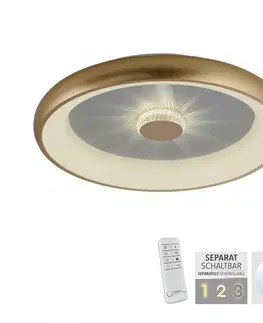 LED stropní svítidla LEUCHTEN DIREKT is JUST LIGHT LED stropní svítidlo matná mosaz 61x61 kruhové křišťálový efekt stmívatelné CCT 2700-5000K LD 14386-60