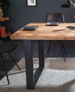 Jídelní stoly LuxD Designový jídelní stůl Thunder 140 cm mango - Skladem