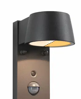Chytré osvětlení PAULMANN LED venkovní nástěnné svítidlo Capea pohybové čidlo neláká hmyz IP44 96x153mm CCT 6W 230V 98° černá hliník