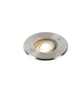 Venkovni zemni reflektory Moderní broušená bodová ocel 13,5 cm IP67 - základní kulatá