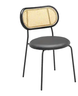Židle do jídelny Židle Casa Černá Dřevo/ratan/kov