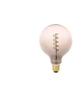LED osvětlení  LED Žárovka FILAMENT SPIRAL G125 E27/4W/230V 2000K šedá/růžová 