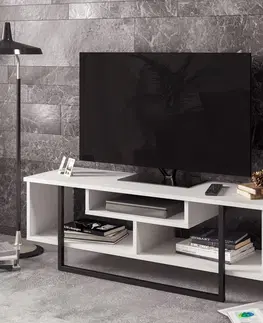 Televizní stolky Televizní stolek ASAL 120 bílá černá