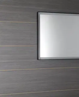 Koupelnová zrcadla SAPHO SORT zrcadlo s LED osvětlením 120x70cm, černá mat ST120