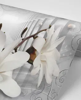 Samolepící tapety Samolepící tapeta magnolie s abstraktním pozadím