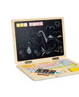 Živé a vzdělávací sady ECOTOYS Dětský edukační laptop Topka hnědý