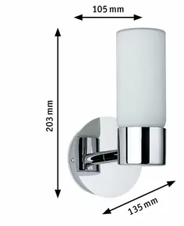 Nástěnná svítidla do koupelny Paulmann nástěnné svítidlo Eleon IP44 1-ramenné chrom bez zdroje světla, max. 33W G9 708.39 P 70839