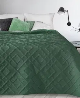 Jednobarevné přehozy na postel Moderní přehoz se vzorem v zelené barvě