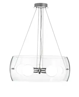 Designová závěsná svítidla Nova Luce Luxusní závěsné svítidlo Chiara v kombinaci moderního kovu a čirého skla - 5 x 60 W, pr. 500 mm NV 6100401