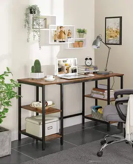 Kancelářské a psací stoly Psací stůl oboustranné police 137 x 75 x 55 cm
